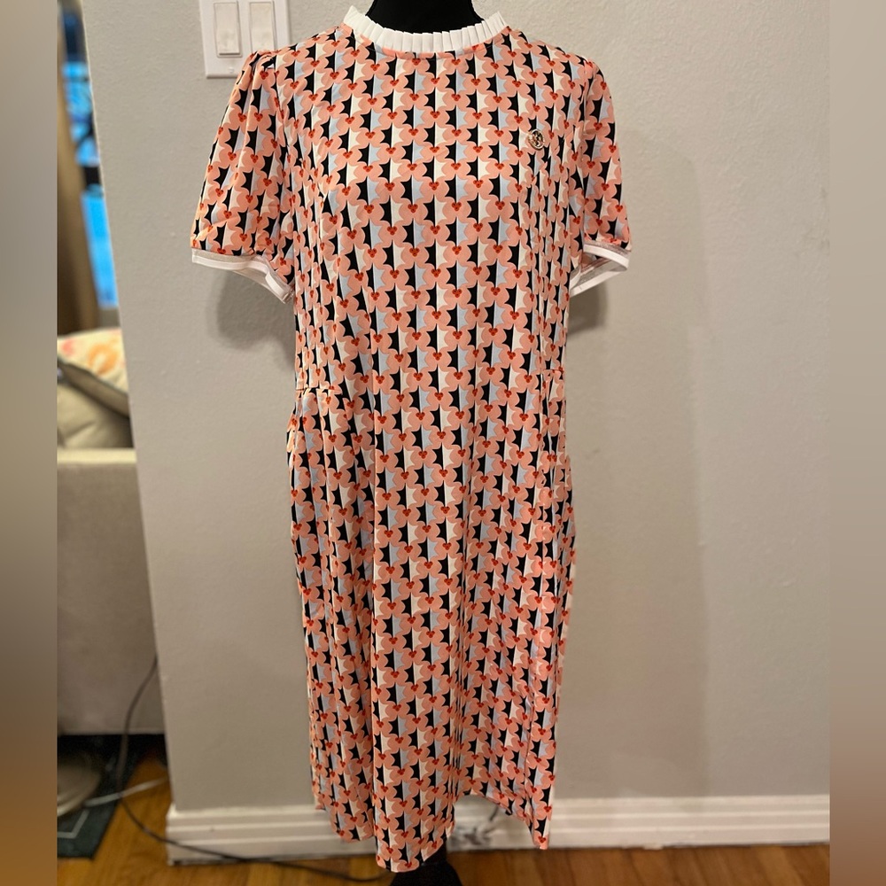 Geometric Pink Pattern Short Sleeve Women's A-Line Dress Size XXL NWOT